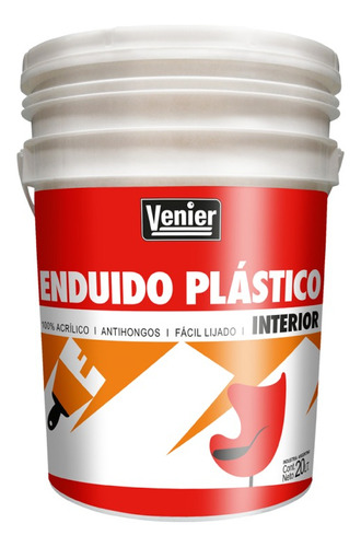 Enduido Plástico Interior Antihongos Venier | 20lt
