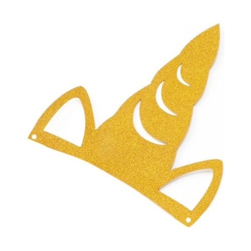 Coronas Cumpleaños - Dorado Unicornio 3 Pcs