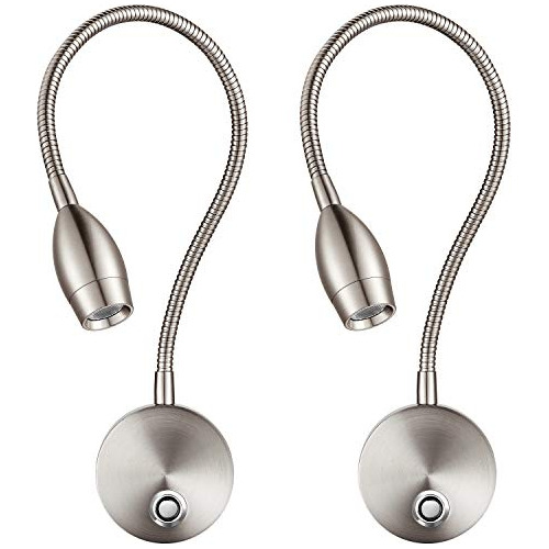 Luces De Lectura Led, Lámpara De Pared Con Cuello De Cisne F