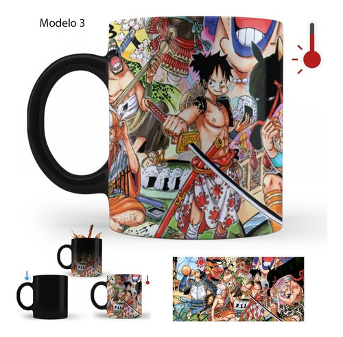 Imagen 4 de 8 de One Piece Luffy Arco De Wano Taza Mágica