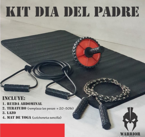 Kit Entrena En Casa Rueda Abdominal Lazo Cuerda Elástica Más