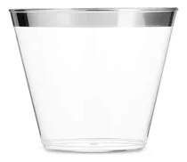 Comprar Munfix 100 Vasos De Plástico Plateados Vasos De Plástico Tra
