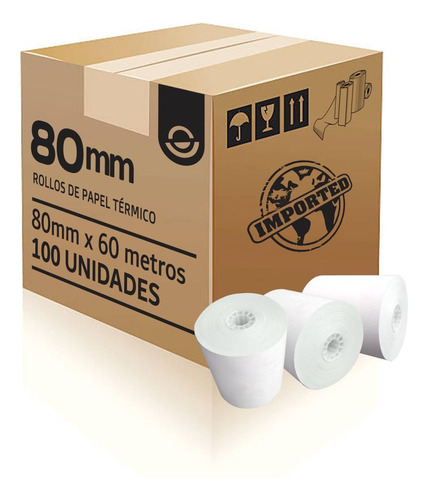 100 Rollos Papel Termico 80mm X 60 Mts ( Comanda / Hasar )