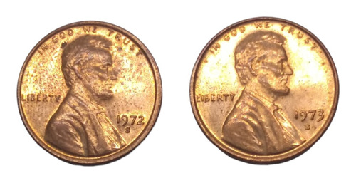 2 Monedas 1 Centavo Lincoln 1972 Y 73 Ceca S Envío $46