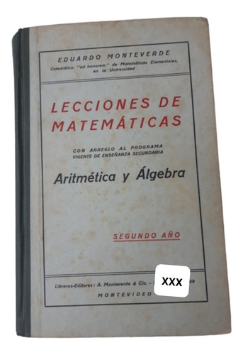 Aritmética Y Álgebra / 2° Liceo / Eduardo Monteverde