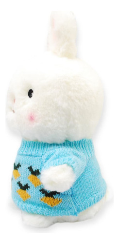 Conejo De Peluche Sueter Azul Suave Juguete Animales 25cm