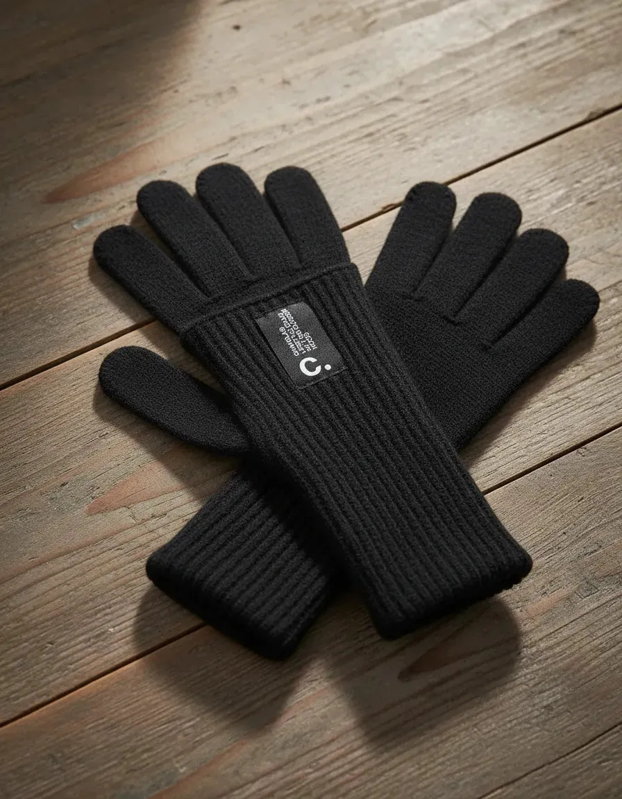 Luvas de casaco de inverno dobráveis monocromáticas Chimola Smooth Flow Casaco de inverno preto liso