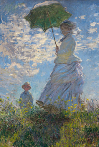 Cuadro 60x90cm Claude Monet Mujer Con Sombrilla Artista