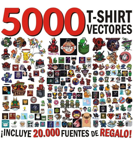 Supercombo 5000 Vectores Premium Remeras Sublimar Serigrafía