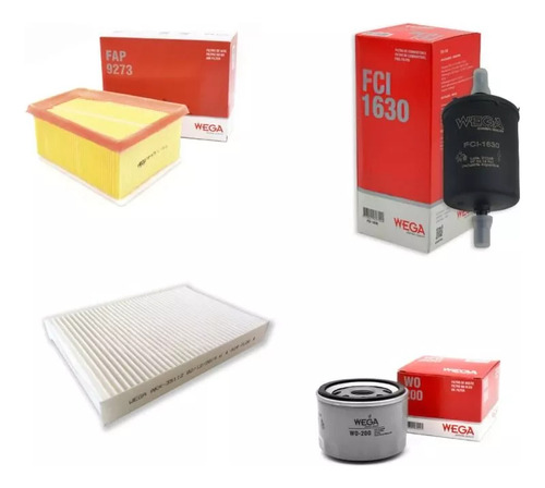 Kit 4 Filtros Renault Motor 1.6 16v K4m Wega