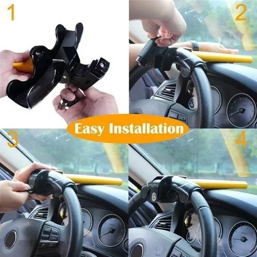 Traba Volantes Anti Robo Seguridad Auto Modo T Con 2 Llave