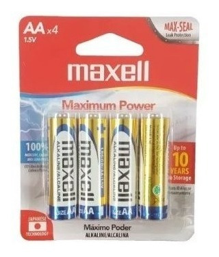 Pila Bateria Alcalina Aa 4bp Maxell X 2 Blister