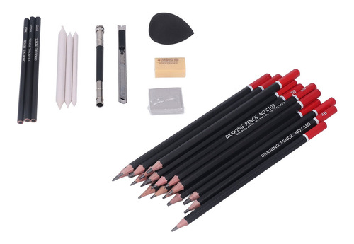 Set De Dibujo Sketch Safe Inofenless Pencil Charcoal Pen Era