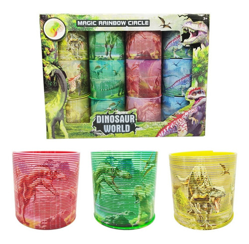 Resorte Mágico Dinosaurio Slinky Juego Antiestrés Juguete X4