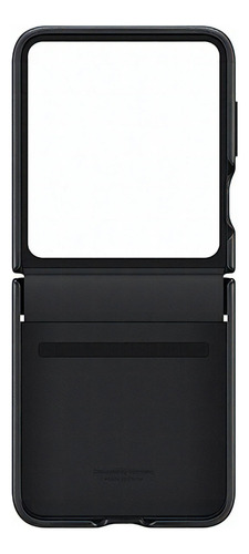 Cover Samsung Galaxy Flip 5 Solapa De Cuero Color Negro Liso