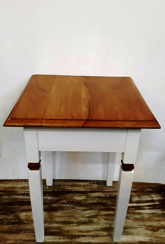 Mesa Lateral Branca Com 1 Gaveta Madeira Maciça