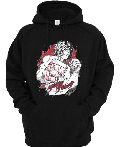 Sudadera Negra Anime Kengan9 Asura Tokita Ohma