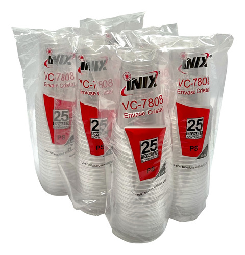 Vaso Tipo Cristal De 8oz Marca Inix (100 Piezas)