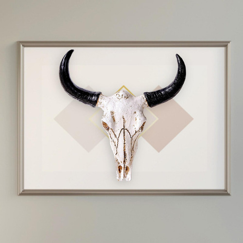 Estatua De Esqueleto De Cabeza De Toro, Escultura De Pared