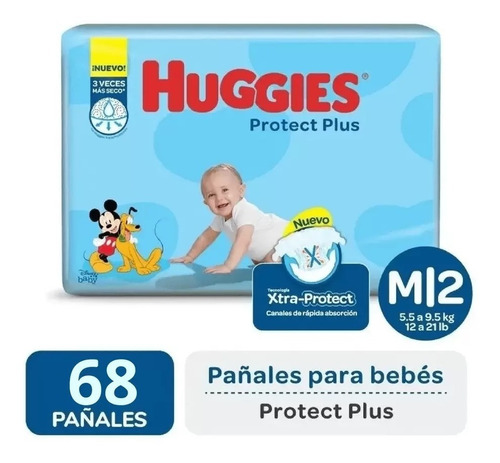 Huggies Protect Plus M X 68 Unidades