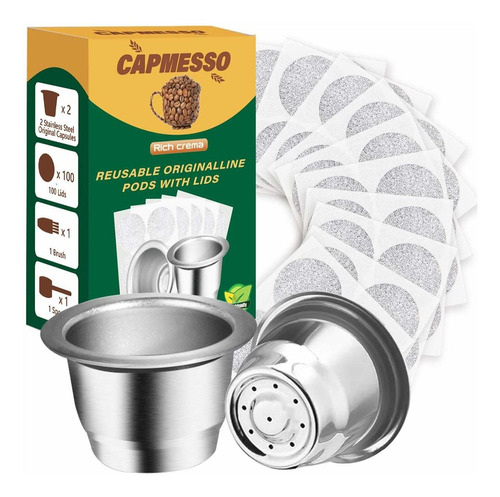 Capmesso Cpsulas Reutilizables Para Nespresso Originalline,