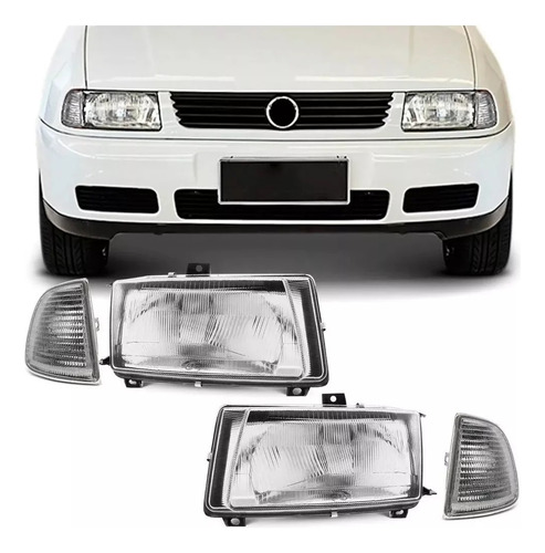 Par De 2 Opticas Vw Polo Caddy 96 97 98 99 00  Fitam + Giros