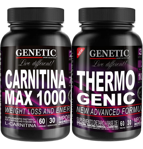 Combo Quemagrasa Abdominal Carnitina Thermogenic Genetic