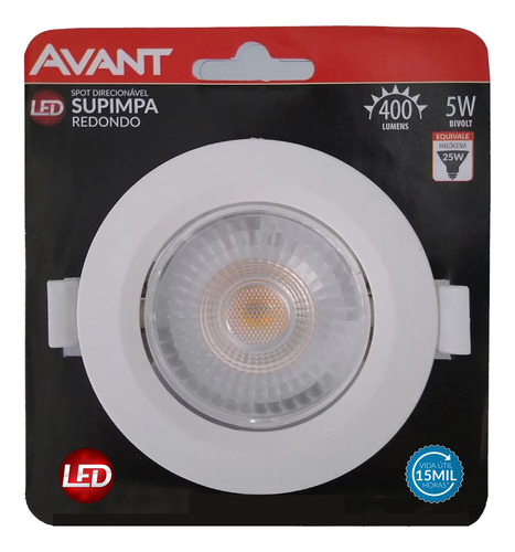 Spot Super Led Redondo 5w  Super Embutir Avant