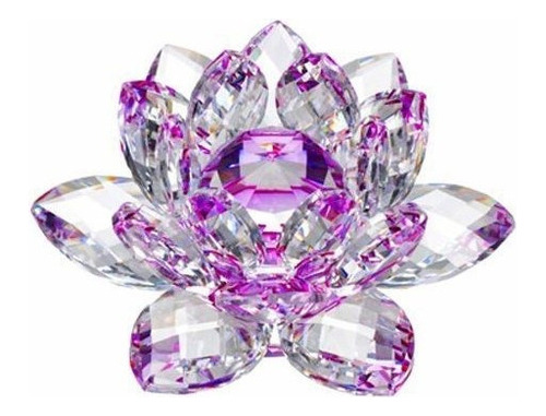 Flor De Loto De Amlong Cristal Figura De Cristal Que Se Ajus