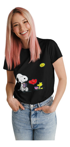 Polera Snoopy Charlie Brown Sol Algodon Estampado