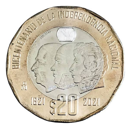 Moneda De 20 Pesos Bicentenario De La Independencia Nacional