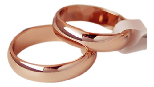 Aros Matrimonio Alianza Enchape Oro Rosa 18k Joyería Gold