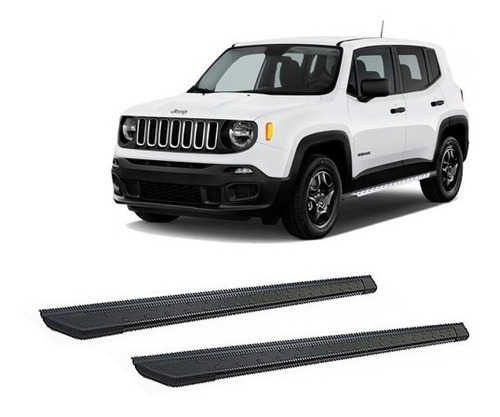 Estribo Alumínio Preto Para Jeep Renegade