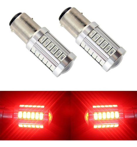 Lampara 2 Polos 12v 33 Leds Flash Posi Freno Lupa Rojo X1 J5