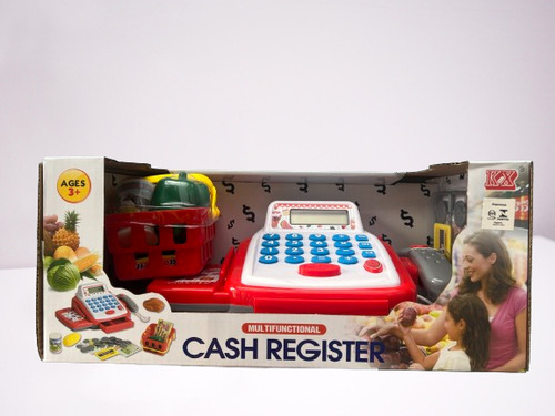 Brinquedo Mini Caixa Registradora Infantil Com Acessórios Cor Vermelho/branco/cinza