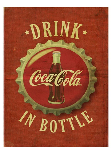 Póster Papel Fotográfico Beber Botella Cocacola Retro 40x80