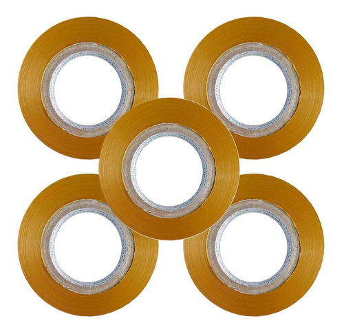 Kit 5x Fita Adesiva Larga Durex Marrom 300m Embalagem