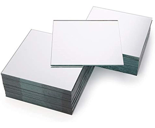 Suwimut Paquete De 50 Azulejos De Espejo Cuadrados, Paneles 