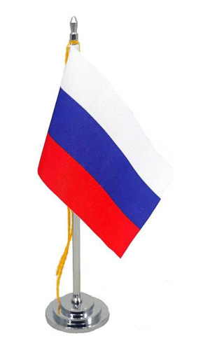 Mini Bandeira De Mesa Da Russia 15 Cm Poliéster