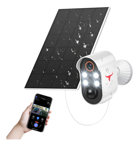 Cámara De Seguridad 1080p Wifi Solar Con Visión Nocturna