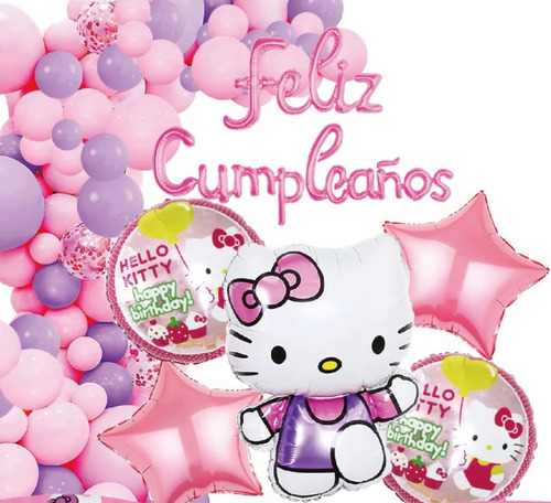 Globos Metálicos (60 Pzas) - Fiesta Temática Hello Kitty