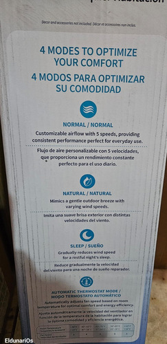 Ventilador De Torre Omnibreeze C/ Control Wifi Blanco 4 Modo