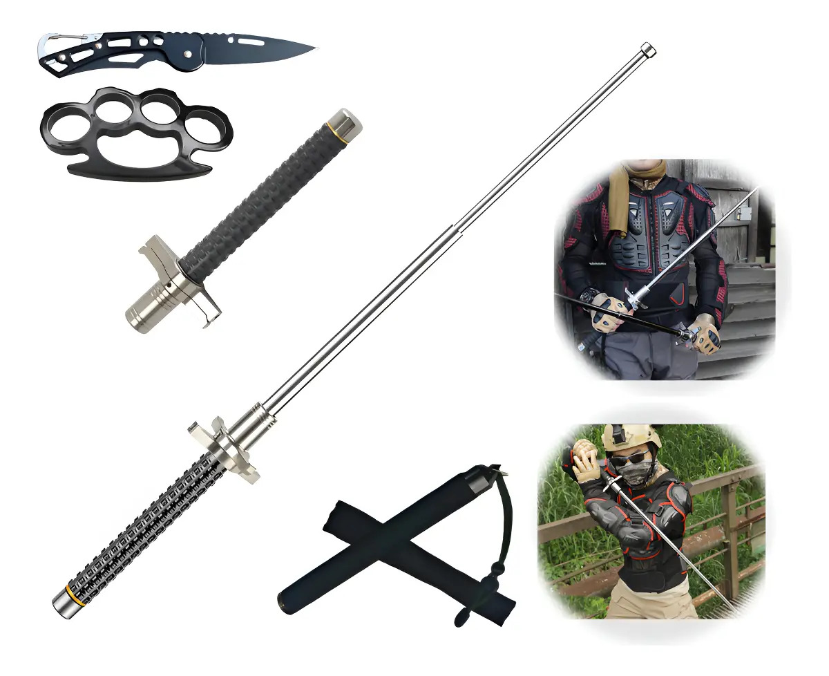102cm Bastón Retráctil Táctico Seguridad Defensa