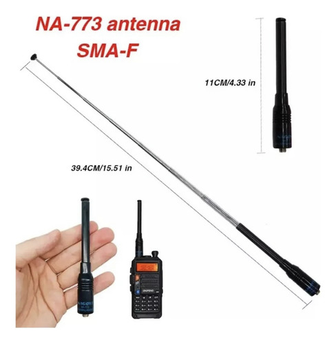 Antena Na-773 41cm Alta Ganancia Para Radios Baofeng
