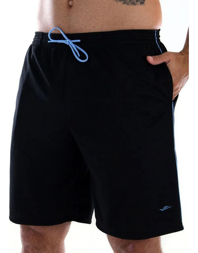 Shorts Elite Friuli Plus Size Masculino - Preto E Azul