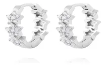 Comprar Aros De Plata Esterlina 925 Argollas 3 Estrellas Circon