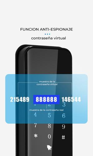 Cerradura Chapa Electrónica App Digital Ttlock-k7 Alarma Negro