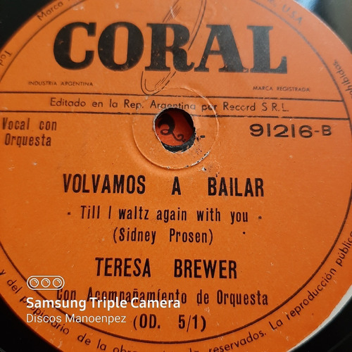 Pasta Teresa Brewer Con Acomp Orquesta Coral C145