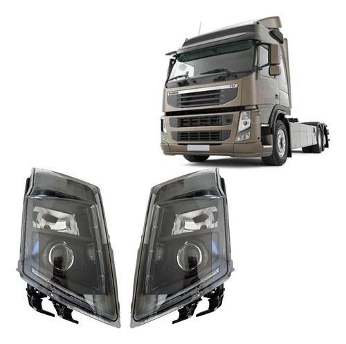 Par Farol Volvo Fm Fh Fh13 Após 2010 Máscara Negra Black