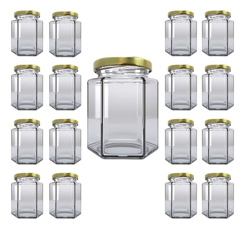 Recuerdo Dulcero Frasco Hexagonal 250 Ml Vidrio (pack 36)
